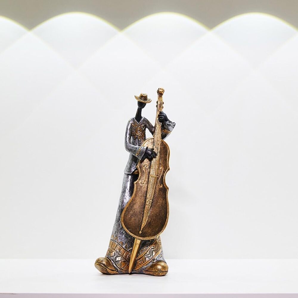 3253 Nostalgic Silvery Guitarist Figurine for Home Decor, Classic
